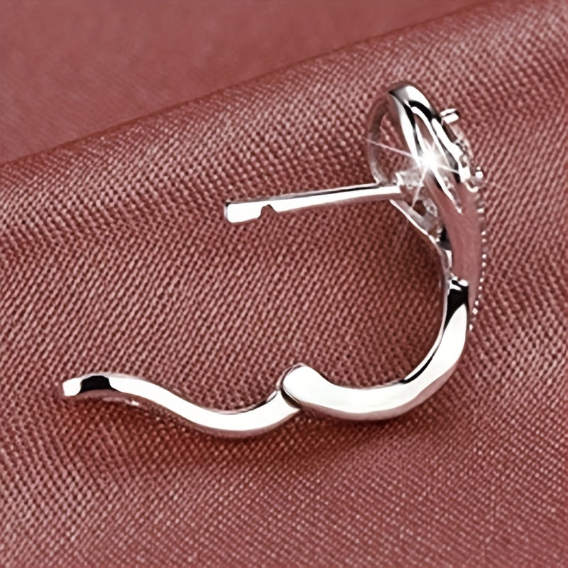 Unique Zirconia Hoop Earrings