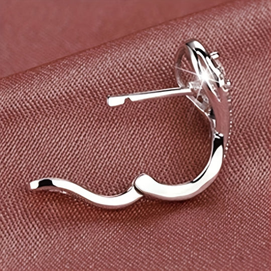 Unique Zirconia Hoop Earrings