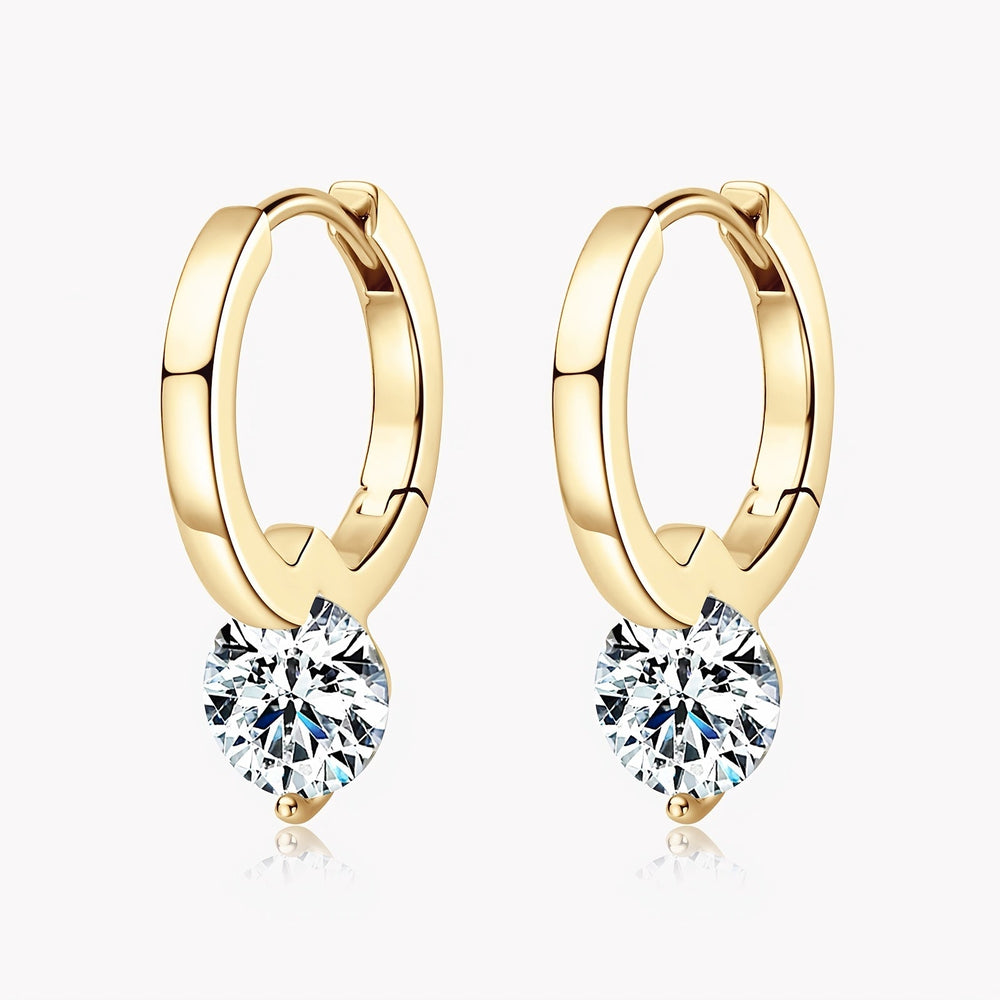 Stylish Round Moissanite Hoop Earrings