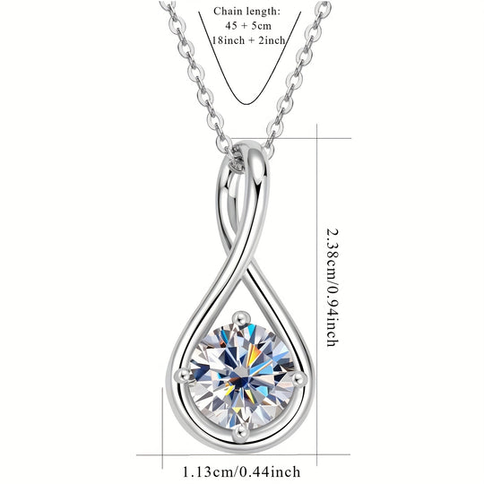 Single Stone Moissanite Pendant Necklace