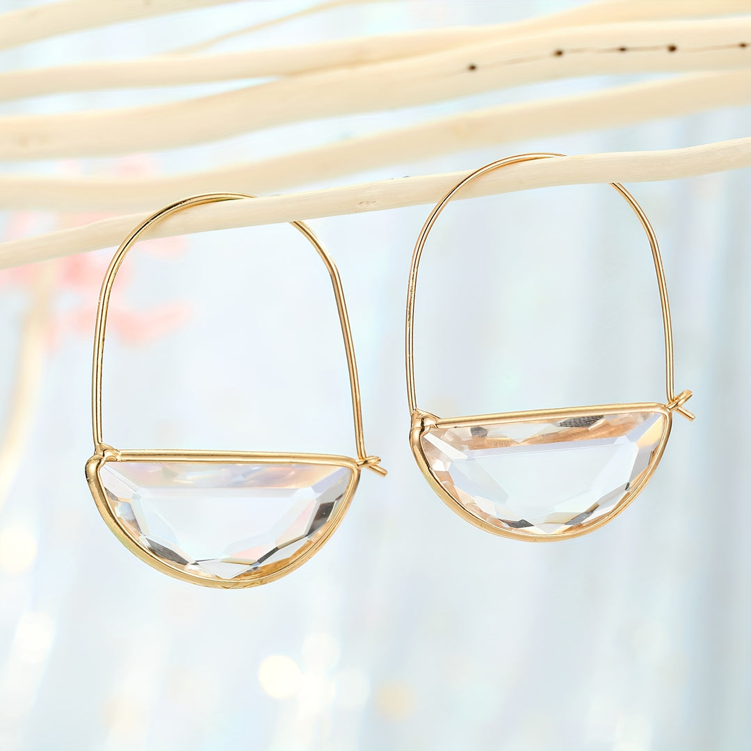 Semi-Circular Transparent Hoop Earrings