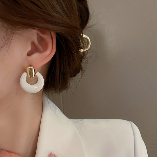 Drip Oil Circle Earrings
