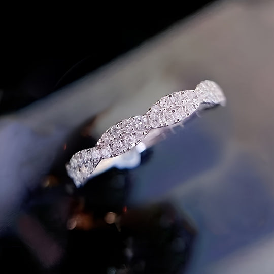 Elegant Interlaced Eternal Zirconia Ring