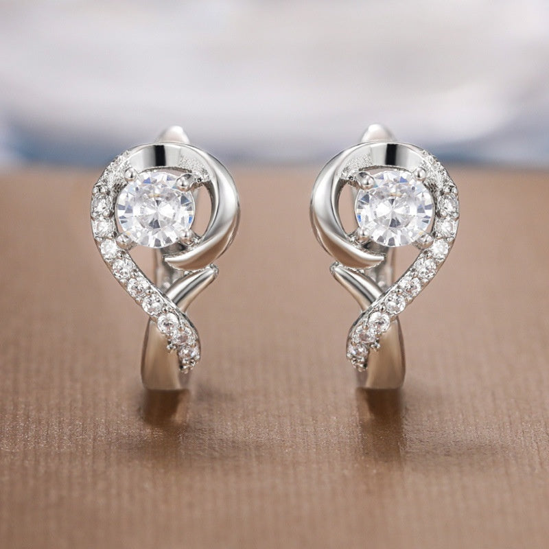 Unique Zirconia Hoop Earrings