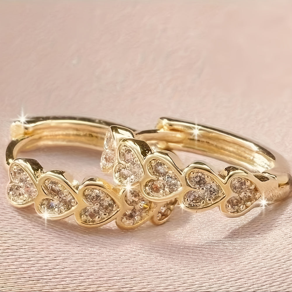 Vertical Heart Hoop Earrings