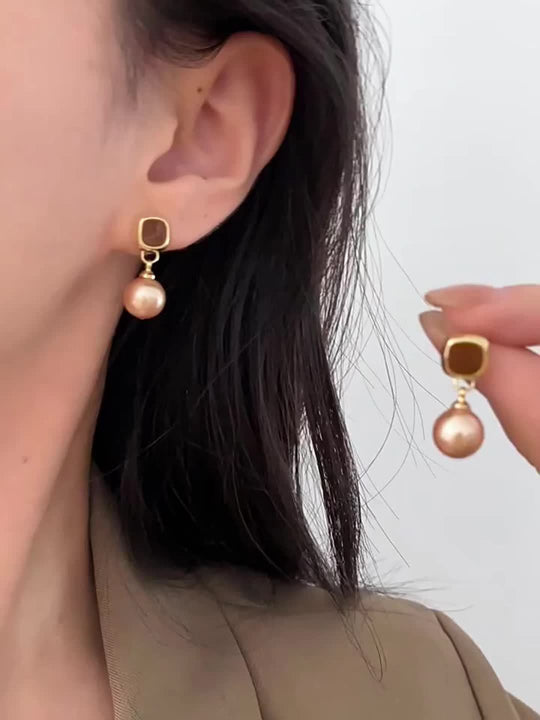 French Champagne Faux Dangle Earrings