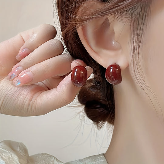 Simple Geometric Oval Fashion Earrings