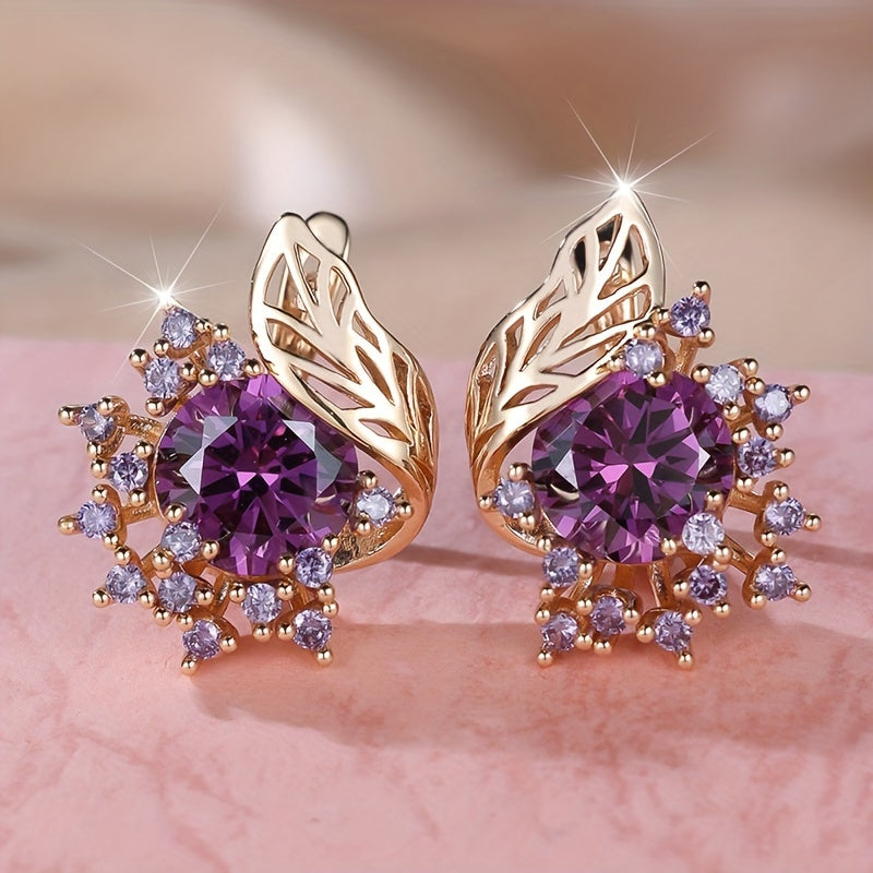 Luxurious Round Cubic Zirconia Earrings