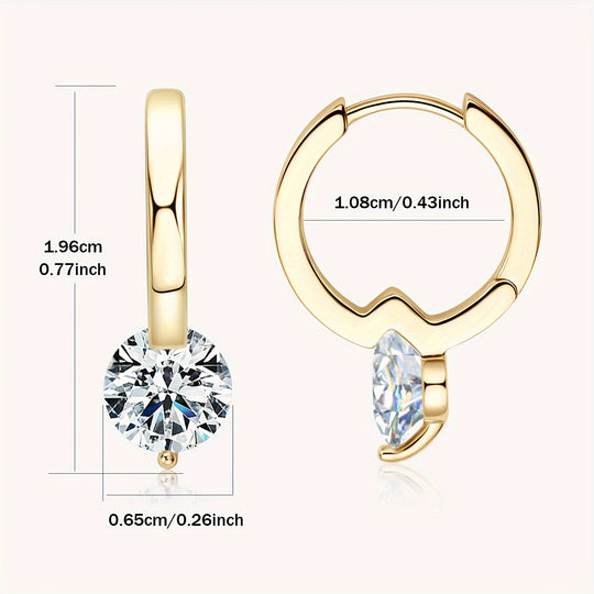 Stylish Round Moissanite Hoop Earrings