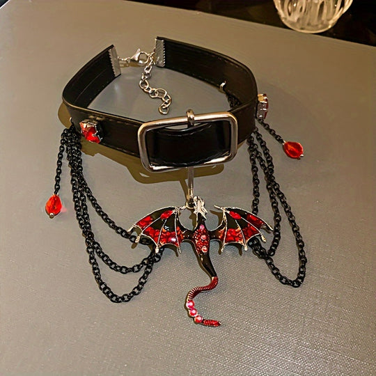 Punk Style Dragon Zodiac Tassel Necklace