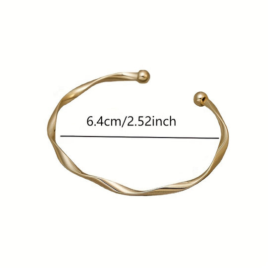 Simple Style Geometric Twisted Bangle