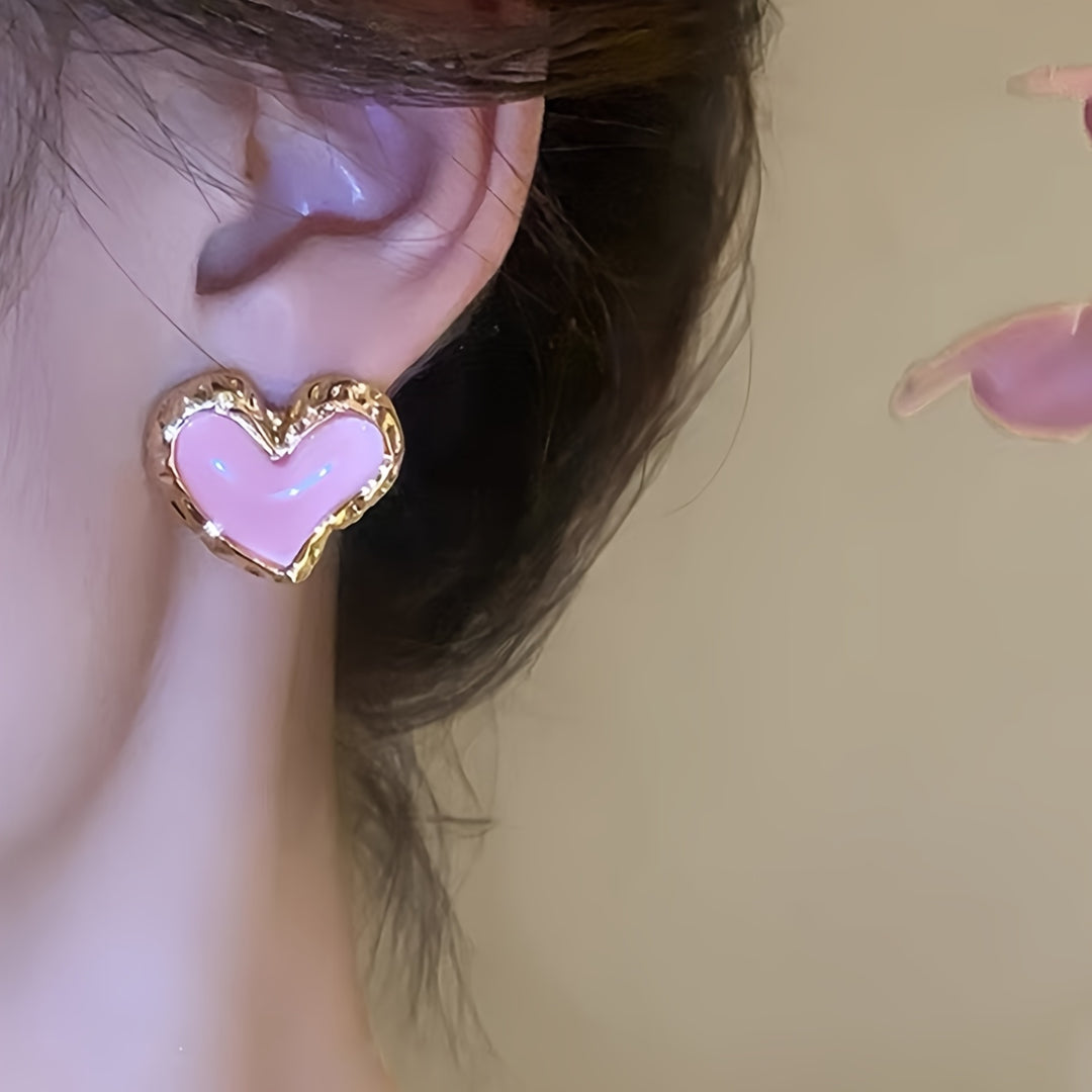 Sweet Peach Hearts Earrings