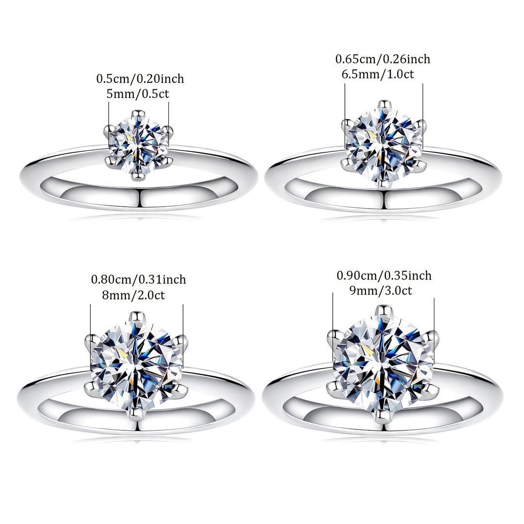 Classic Round Six-Prong Moissanite Engagement Ring