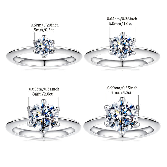 Classic Round Six-Prong Moissanite Engagement Ring