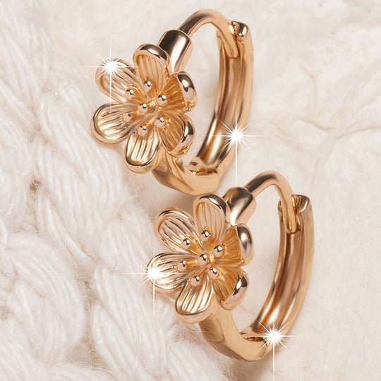 Elegant Bohemian Floral Hoop Earrings
