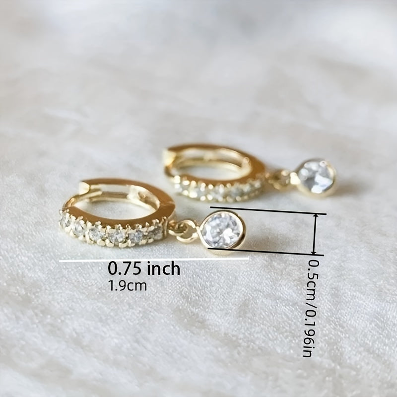Elegant Small Zirconia Hoop Earrings