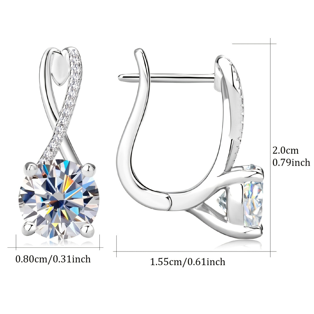8mm Round Moissanite  Earrings