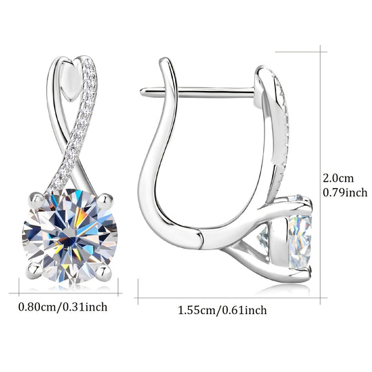 8mm Round Moissanite  Earrings