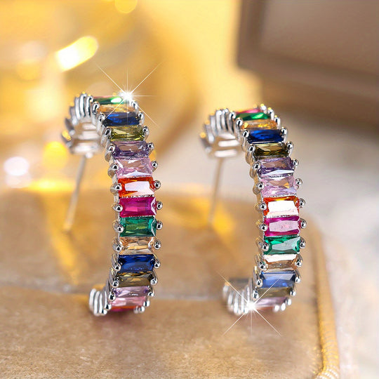 Colorful Zirconia Earrings