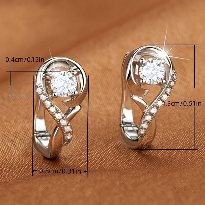 Unique Zirconia Hoop Earrings