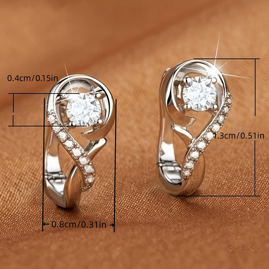 Unique Zirconia Hoop Earrings