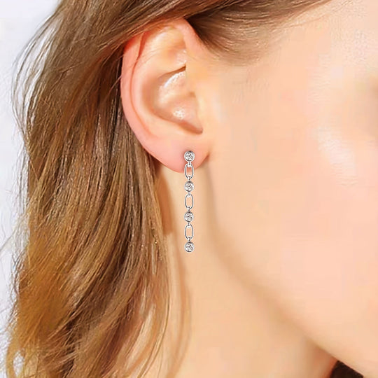 Elegant Moissanite Dangle Earrings