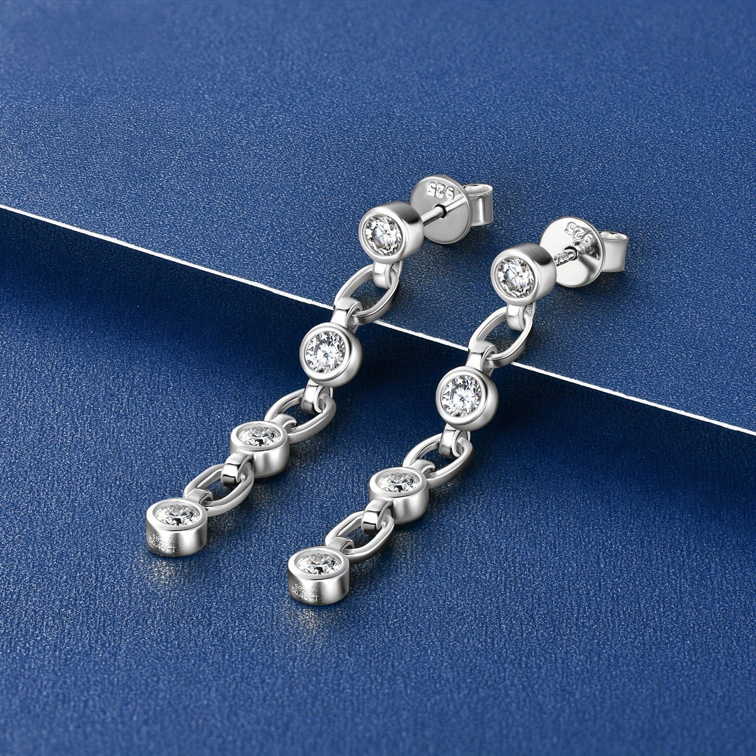 Elegant Moissanite Dangle Earrings