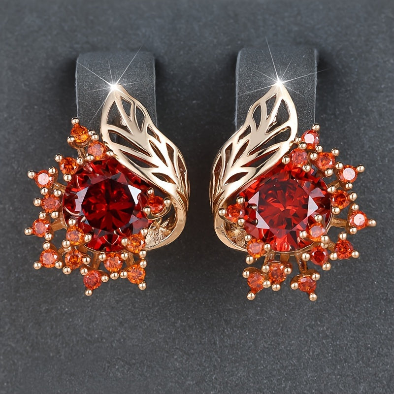 Luxurious Round Cubic Zirconia Earrings