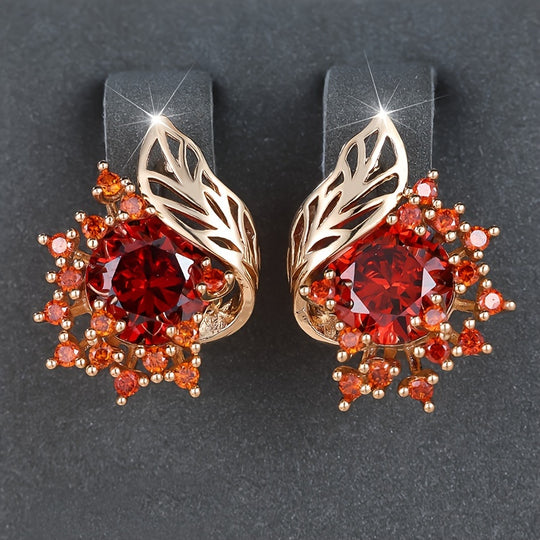 Luxurious Round Cubic Zirconia Earrings