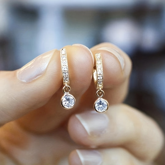 Elegant Small Zirconia Hoop Earrings