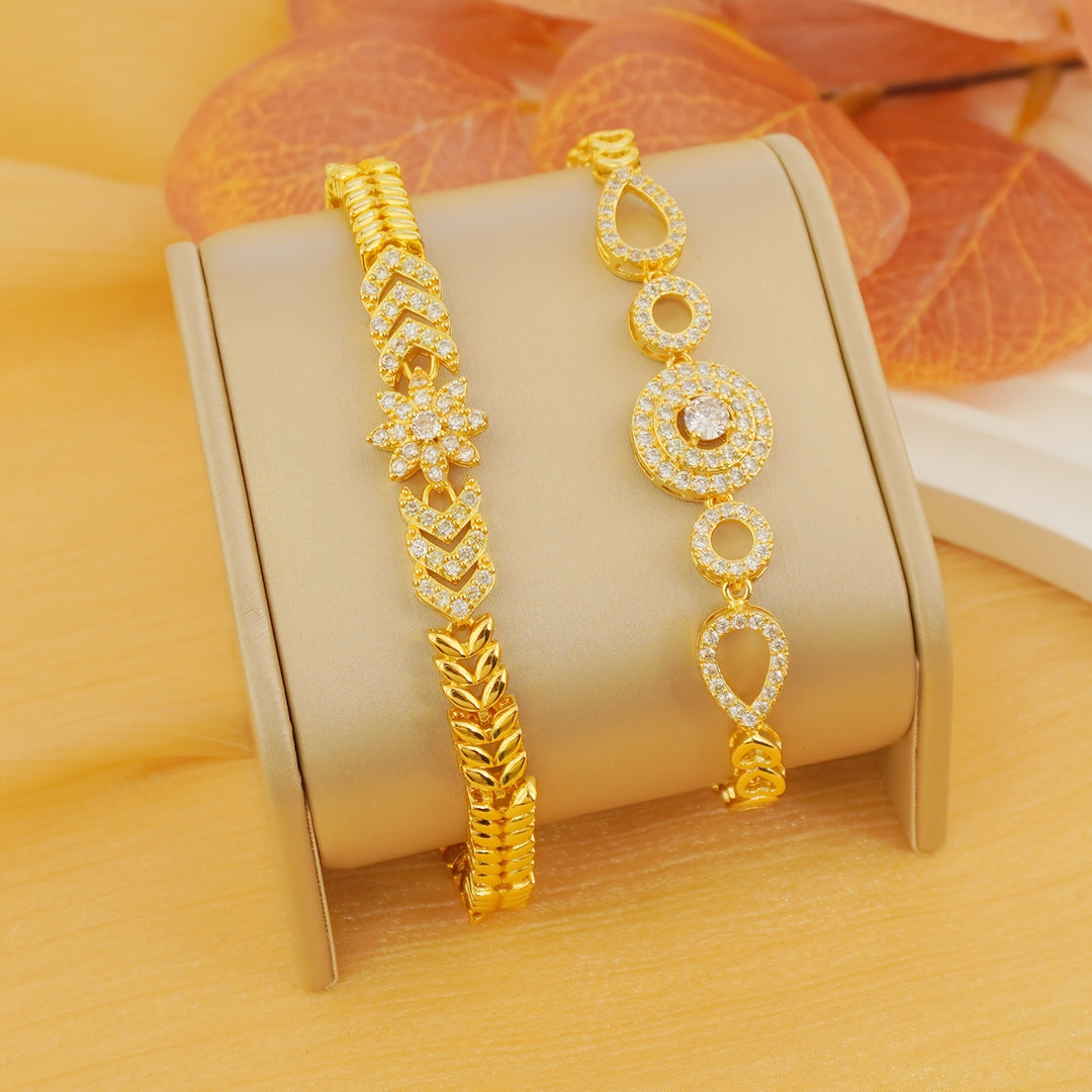 Elegant Shiny Golden Zirconia Bracelet
