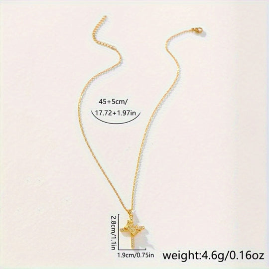 Luxury Crown Cross Pendant Necklace