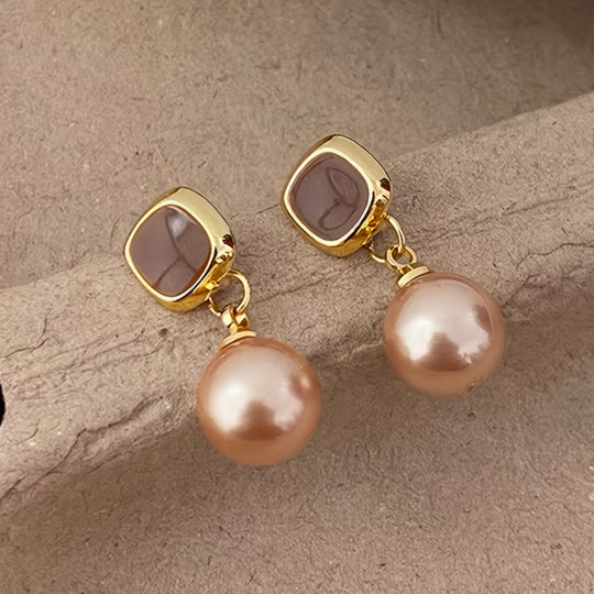 French Champagne Faux Dangle Earrings