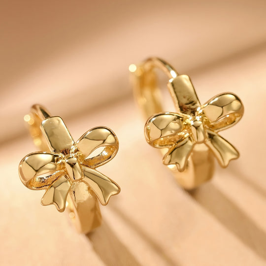 Vintage Bow Hoop Earrings
