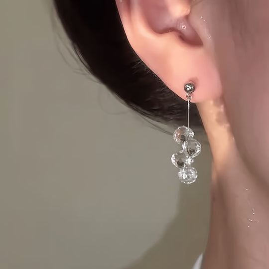 Transparent Glass Water-drop Earrings
