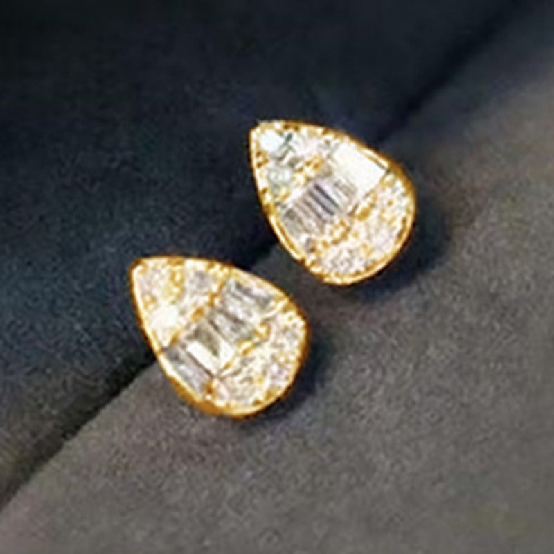 Stylish Zirconia Water Drop Stud Earrings