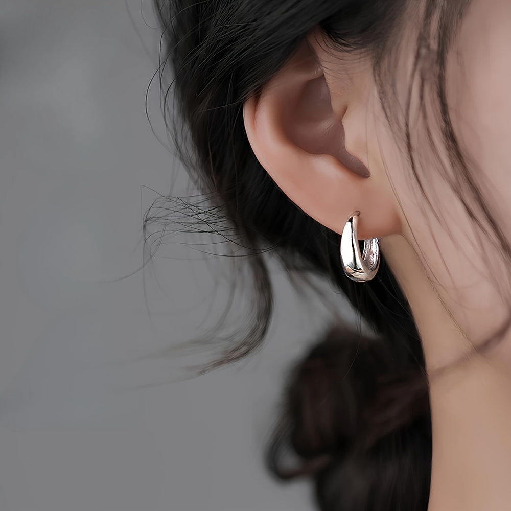 Simple French Hoop Earrings