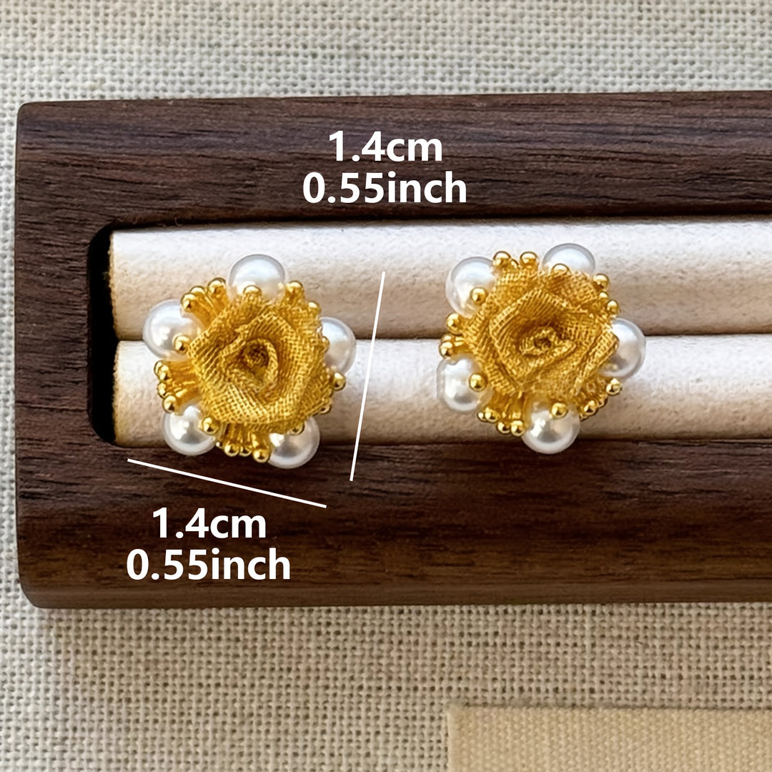 Elegant Floral Imitation Pearl-like Earrings