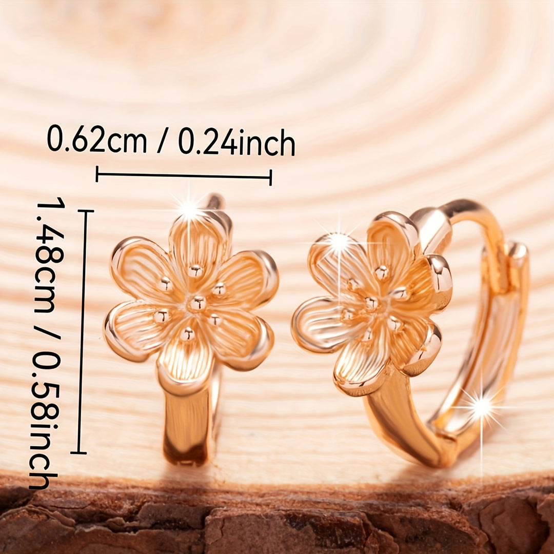 Elegant Bohemian Floral Hoop Earrings