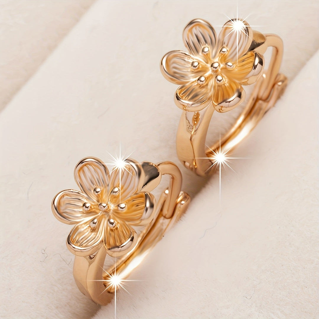 Elegant Bohemian Floral Hoop Earrings