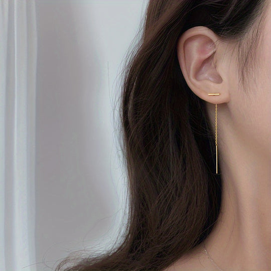 Golden Simple Threader Earrings