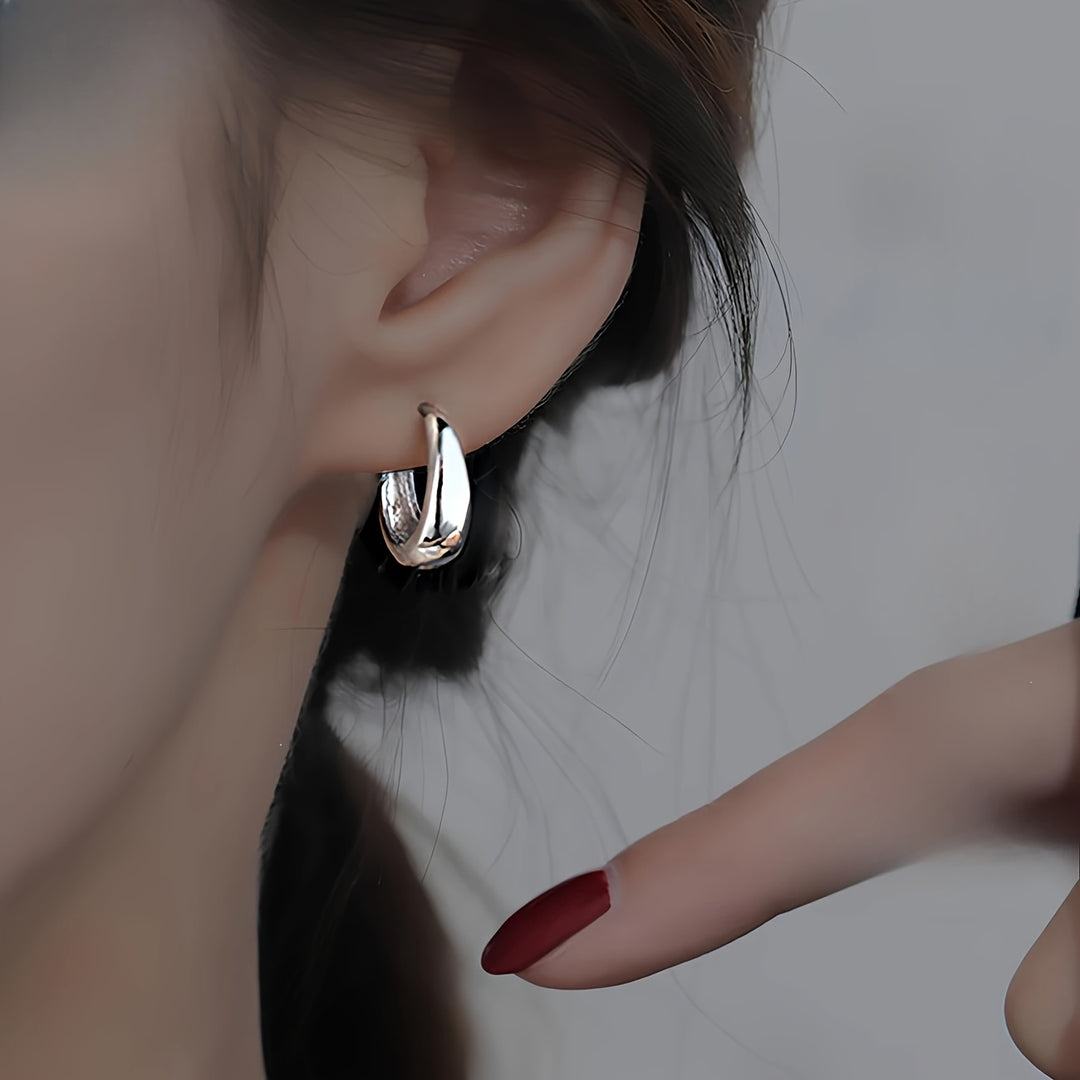 Simple French Hoop Earrings