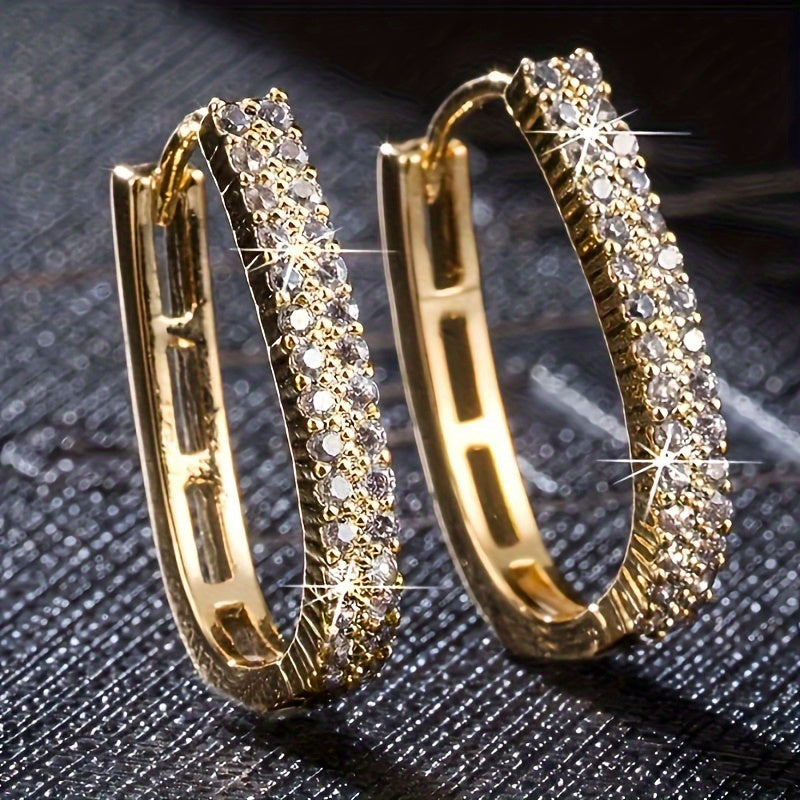 Delicate Circular Zirconia Fashion Earrings