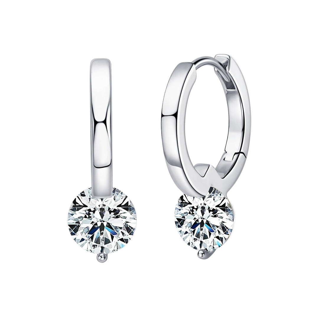 Stylish Round Moissanite Hoop Earrings