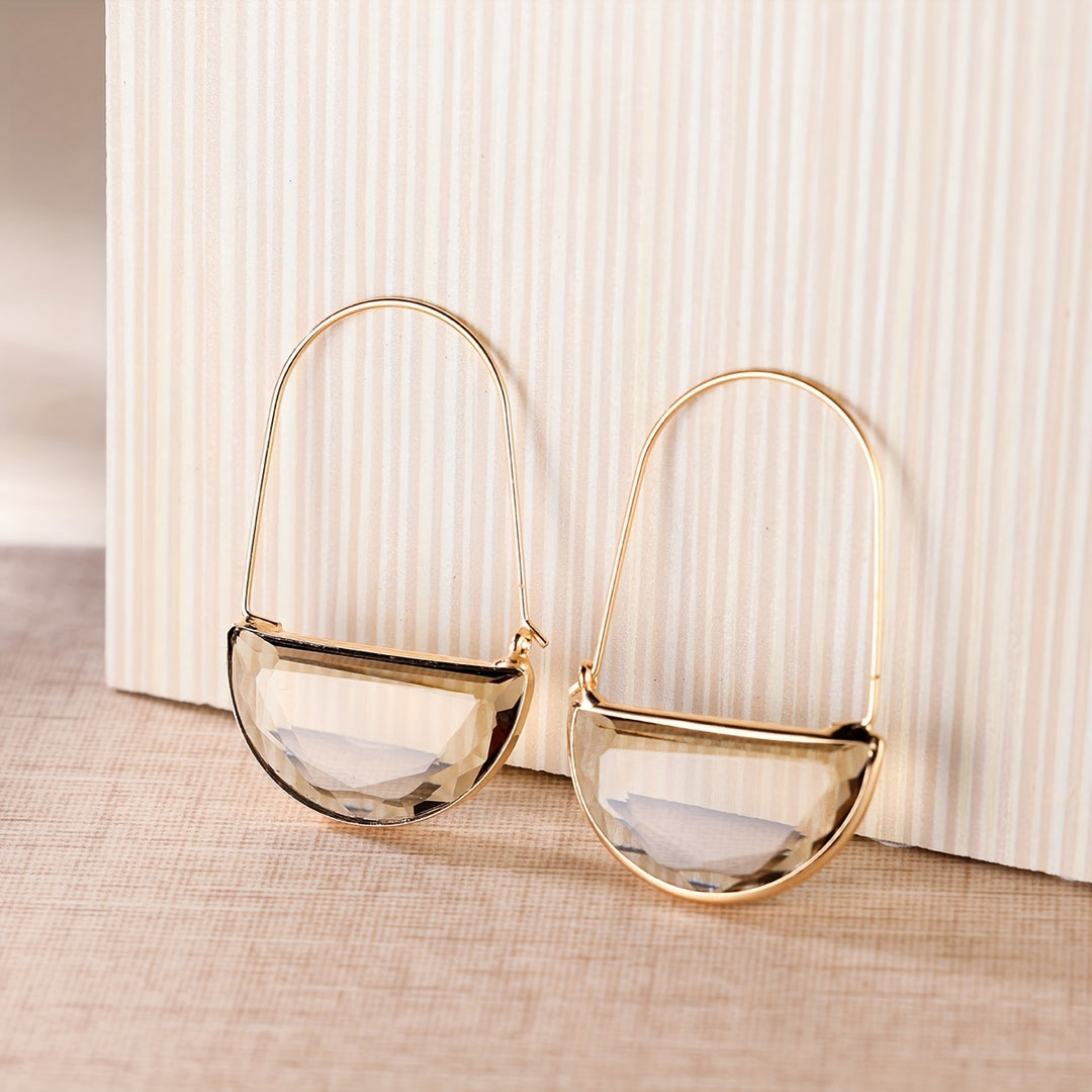 Semi-Circular Transparent Hoop Earrings