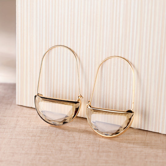 Semi-Circular Transparent Hoop Earrings