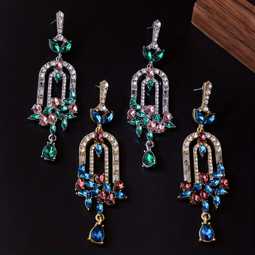 Lightweight Unique Arch Shape Rhinestone Earrings