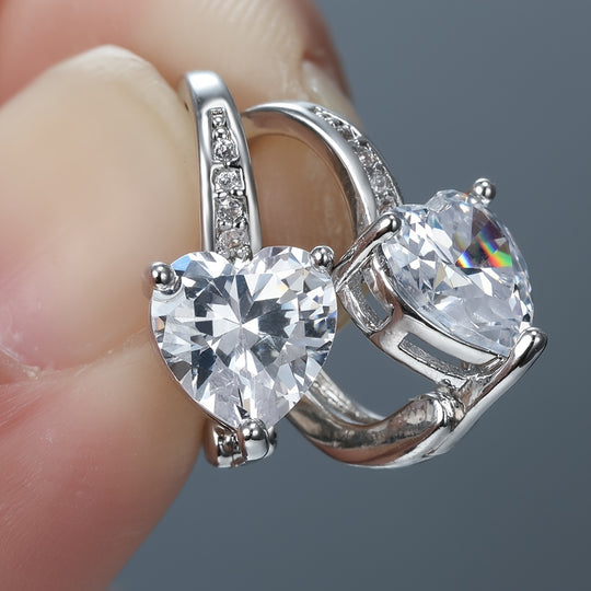 Boho Style Heart-Shaped Hoop Earrings