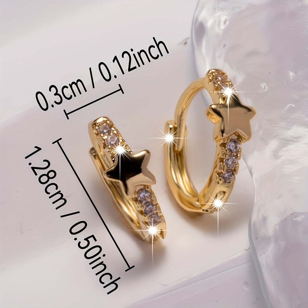 Elegant Simple Star Hoop Earrings