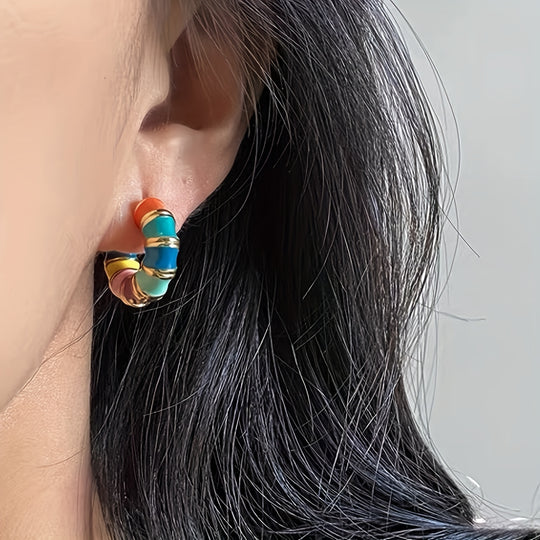 French-Inspired Chic Hoop Earrings